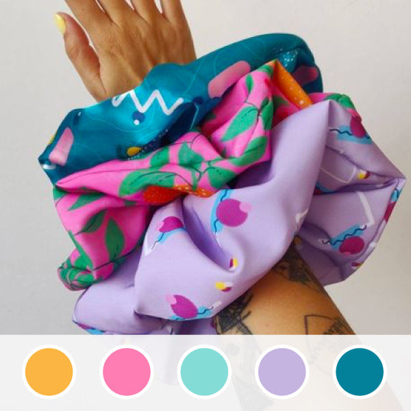 Jewel Tone scrunchy hairbands