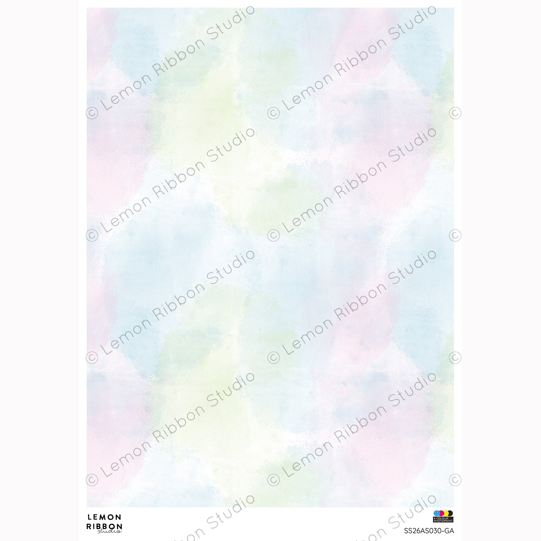 a watercolor background with a white border